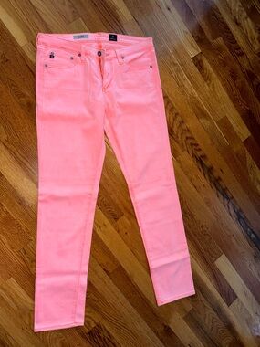 Ag Adriano Goldschmied Neon Pink Skinny Jeans